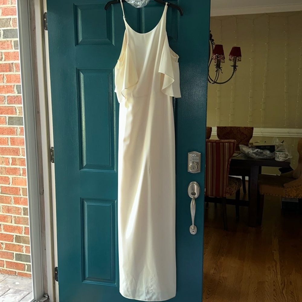 Cream Halston dress 8. NWT